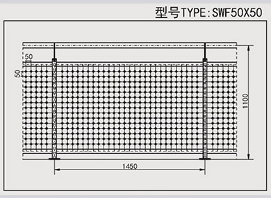 Stainless steel rope net fence:SWF50X50