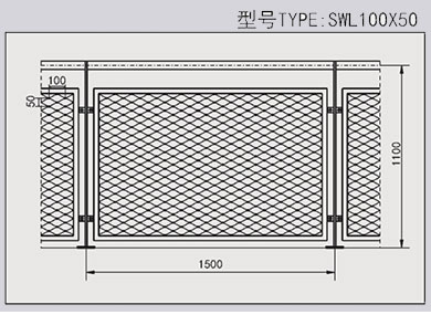 Stainless steel rope net fence:SWL100X50