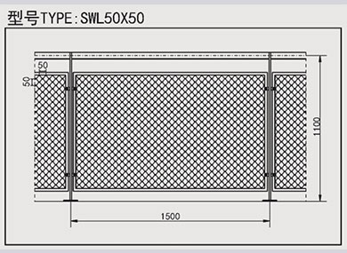 Stainless steel rope net fence:SWL50X50