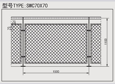Stainless steel rope net fence:SWC70X70