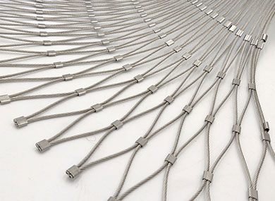 Stainless steel rope net guardrail