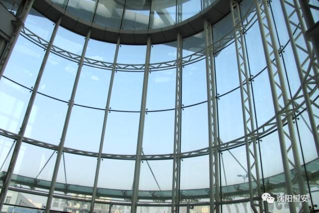 One of the classification of point-supported glass curtain walls-steel structure support